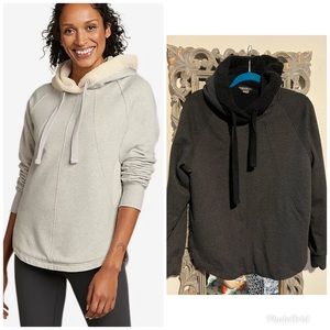 Dark Gray Women's Eddie Bauer Snow Lodge Faux Shearling-Lined Pullover Hoodie